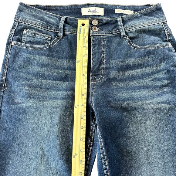 Angels Forever Young Jeans Women Sze 10 Blue Curvy Bootcut Stone Dark Wash Denim - Picture 12 of 12